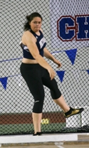 Mollie Dahl finishes a throw at NAIA Indoor Nationals in 2009.
