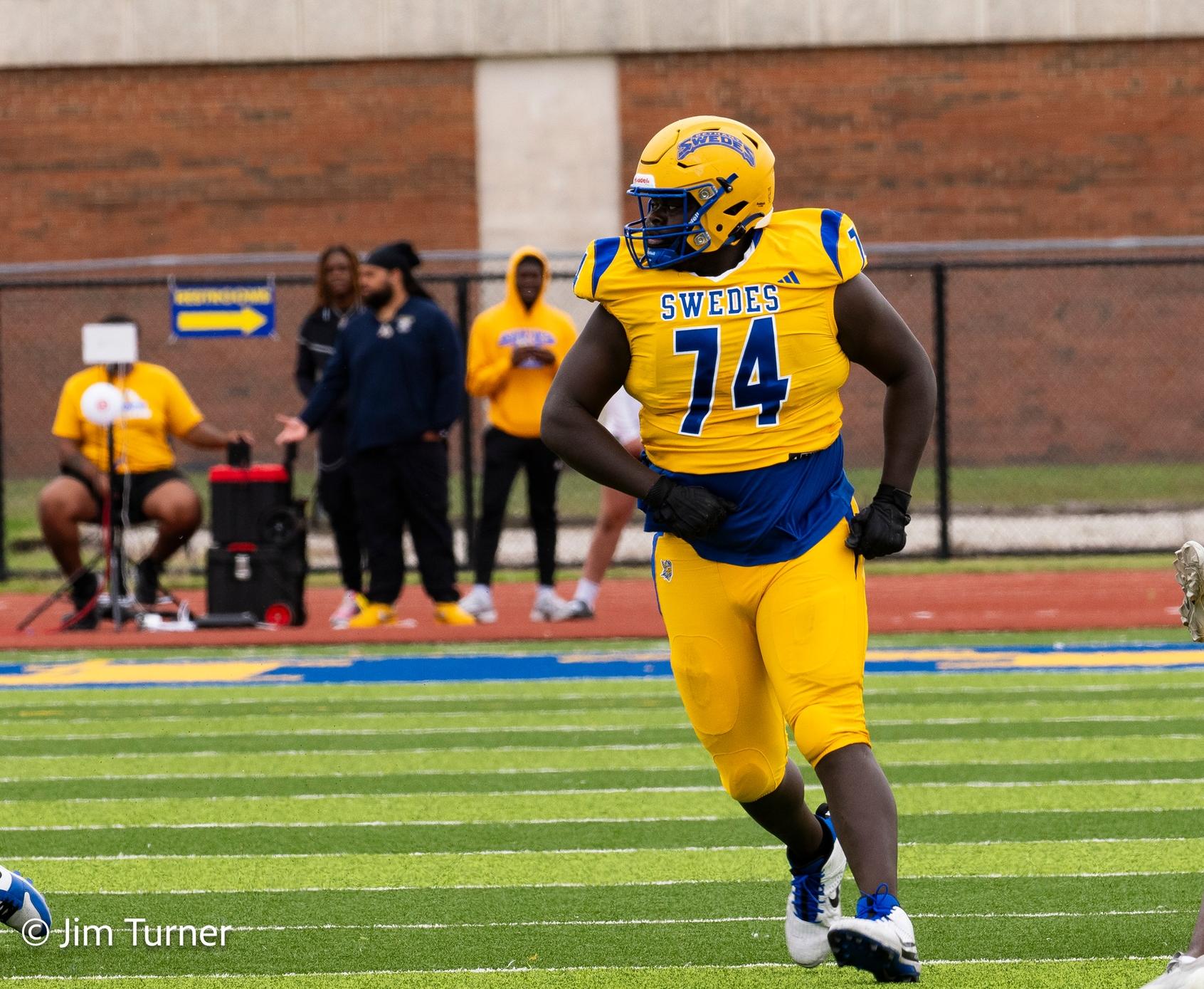 JOHNSON TALLIES 73 YARDS AND A SCORE; SWEDES FALL 37-6
