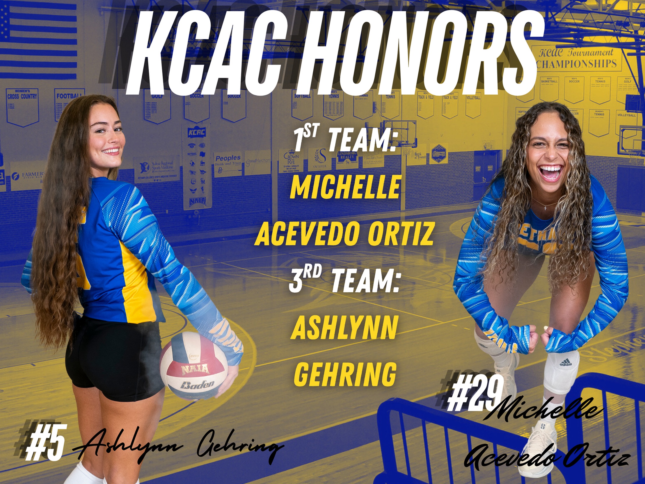 ACEVEDO ORTIZ &amp; GEHRING EARN ALL-KCAC HONORS AFTER RECORD-BREAKING SEASONS